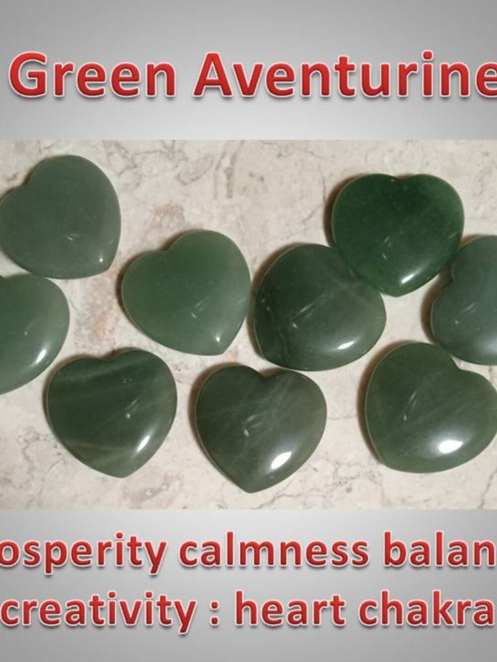 One Green Aventurine heart - Prosperity Calmness Balance